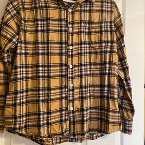 PacSun Yellow and Black Plaid Shirt